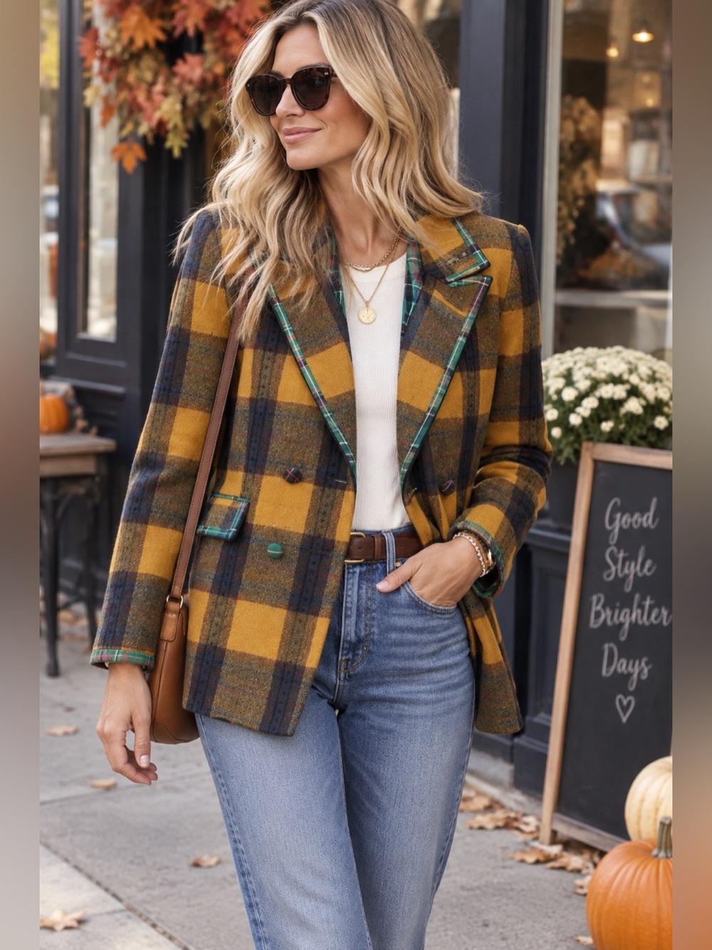 Celia B Plaid Blazer Jacket – Size Small 🍂 Tartan Cottagecore Artsy Quirky